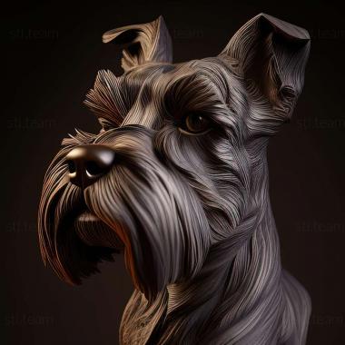 3D model Zwergschnauzer dog (STL)